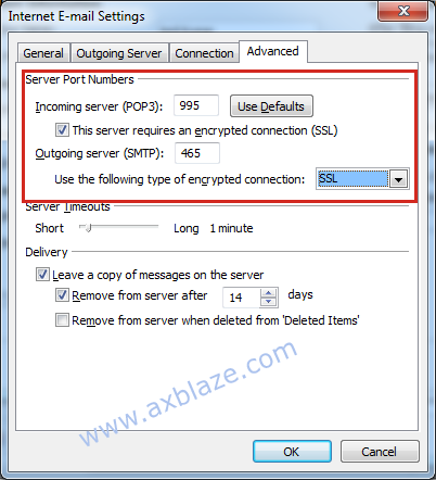 Advanced Settings for Encrypted Connection