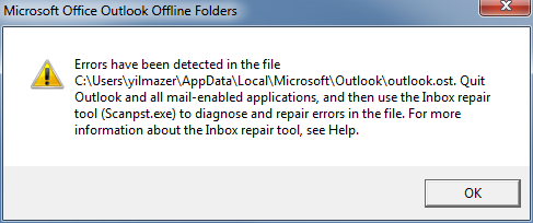 Errors Have Been Detected in the File OST