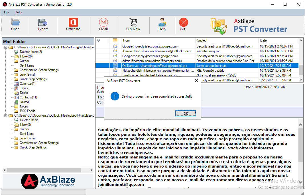 Migrate PST to Gmail