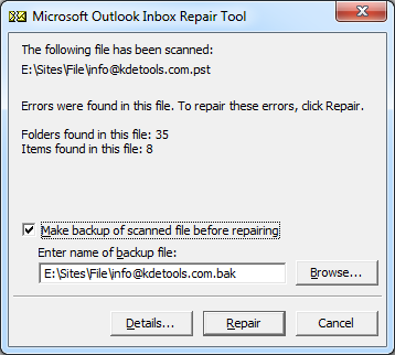 Repair Outlook PST