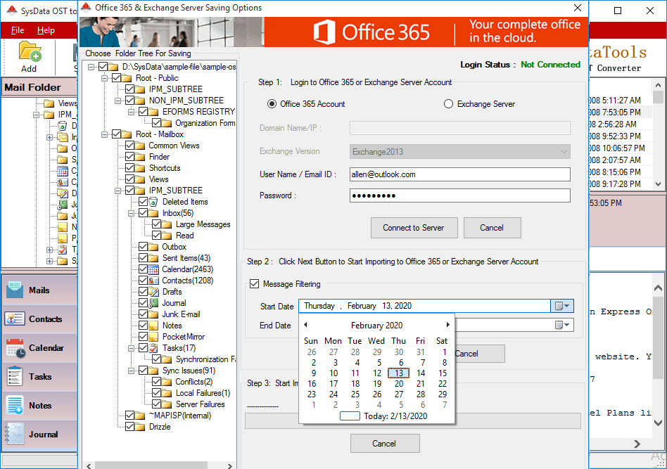 Import OST to Office 365 Account