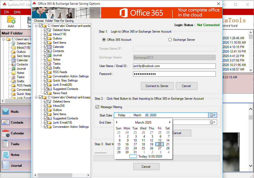 PST to Office 365 Option
