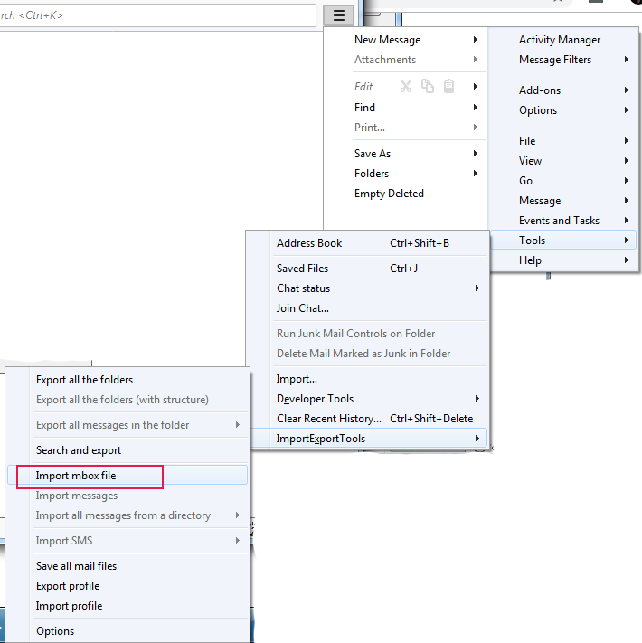 Thunderbird MBOX Import Option