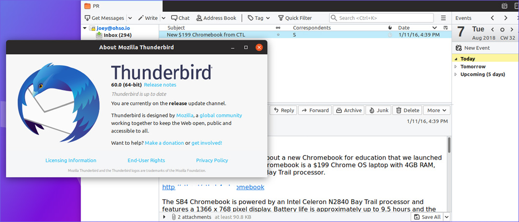 Thunderbird Mail Client Banner