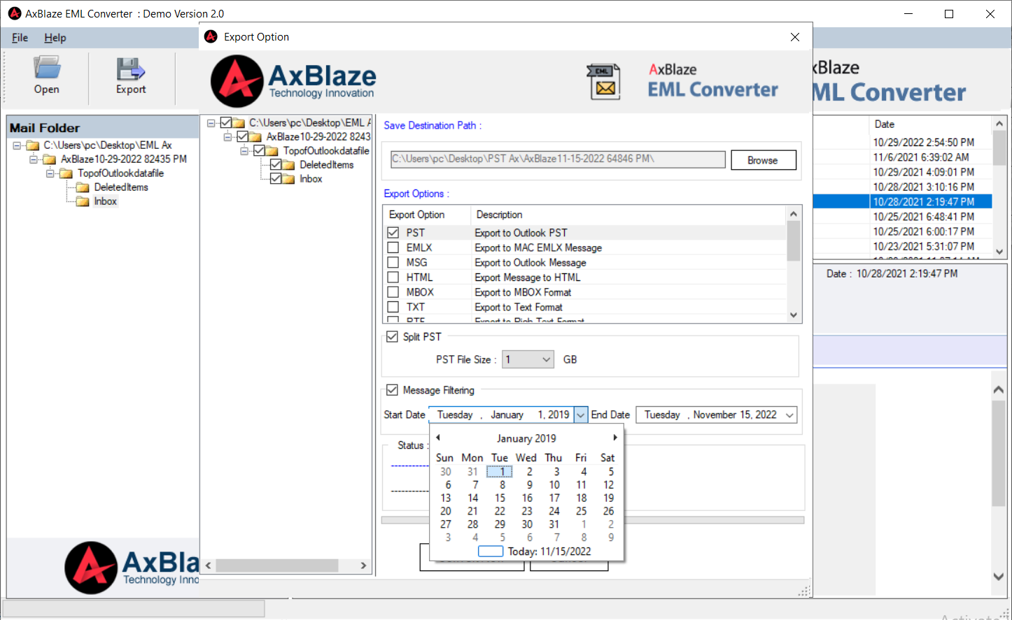 EML Message Filtering