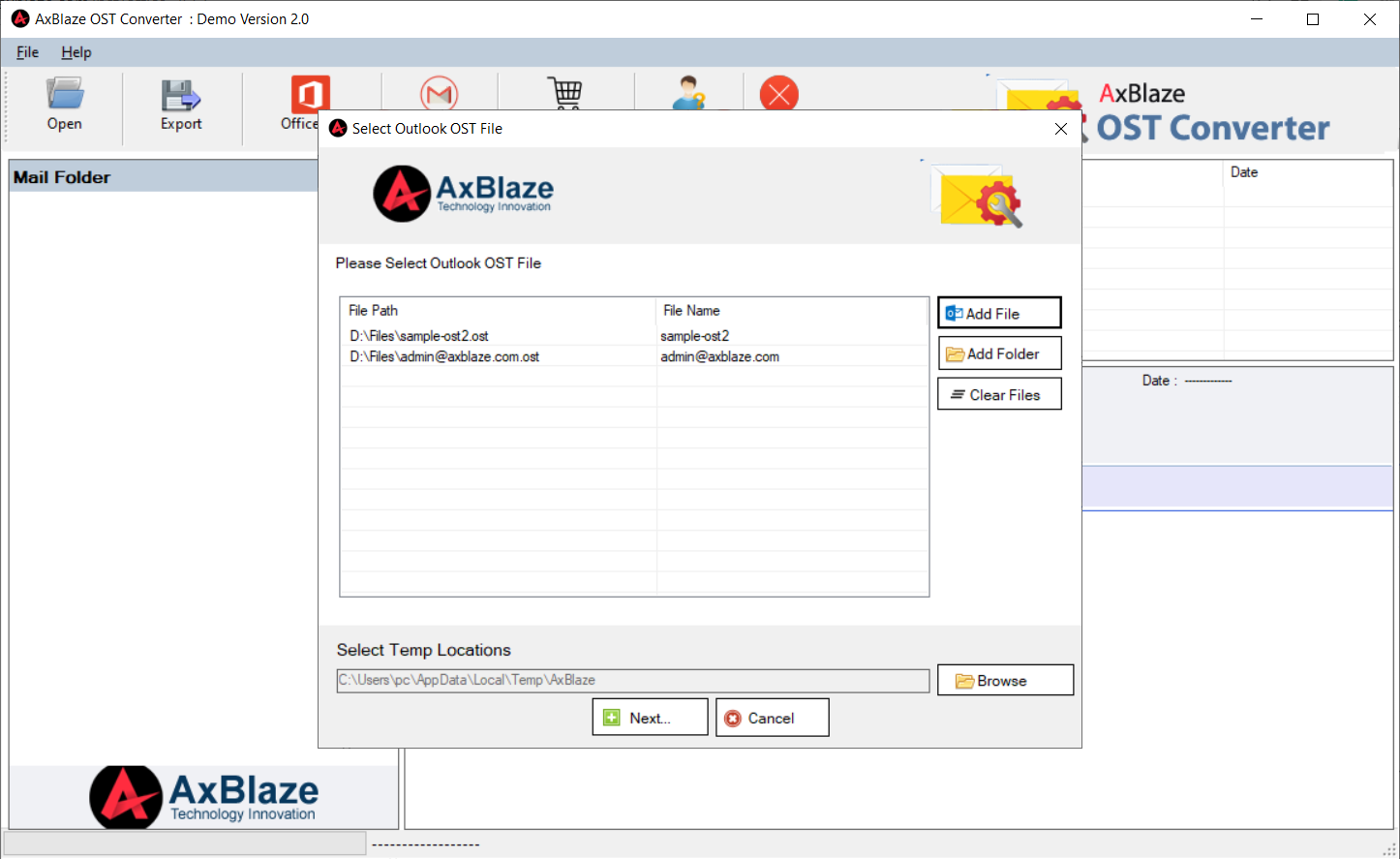 AxBlaze OST to Office 365 Migrator