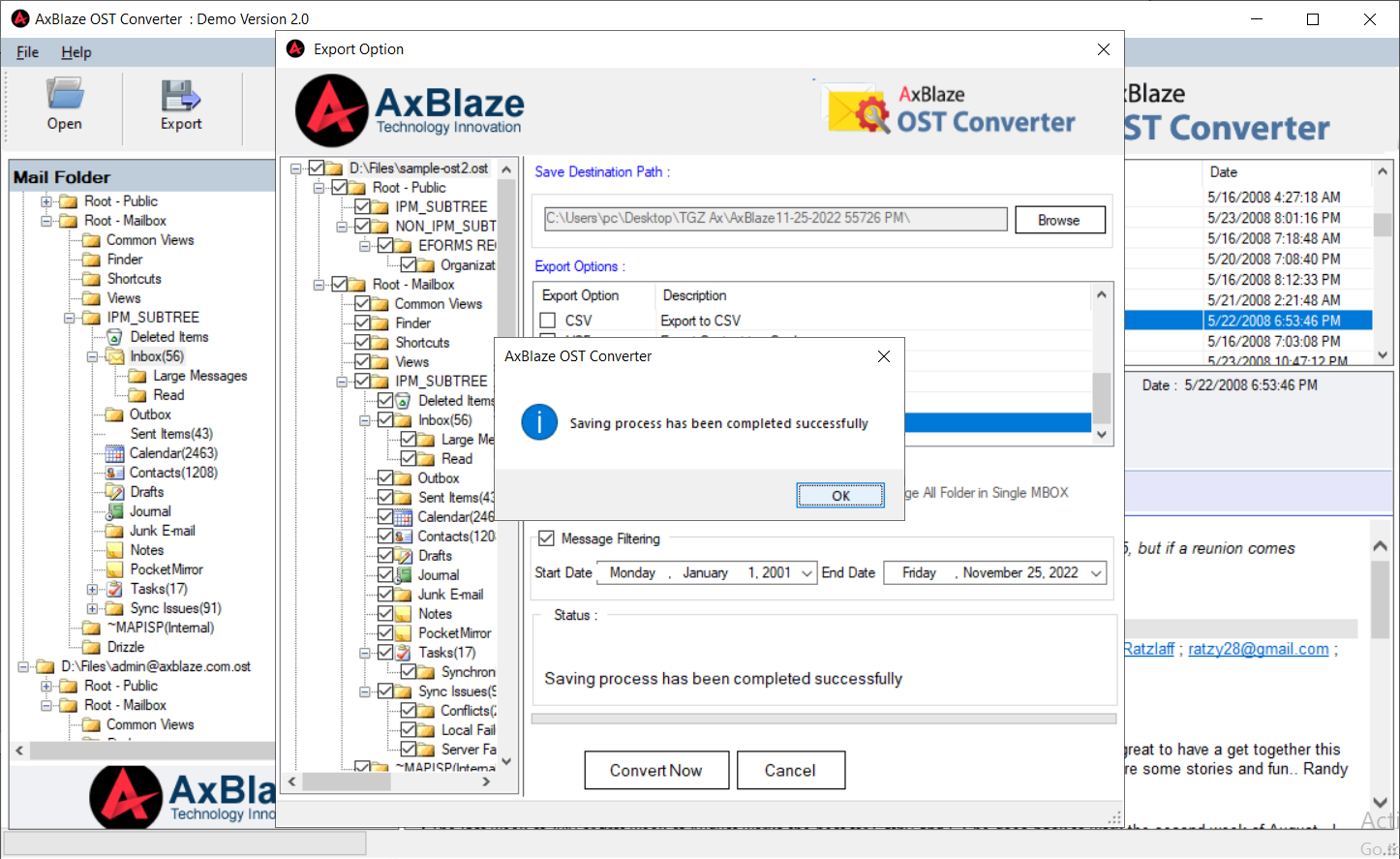 Convert OST to TGZ Zimbra