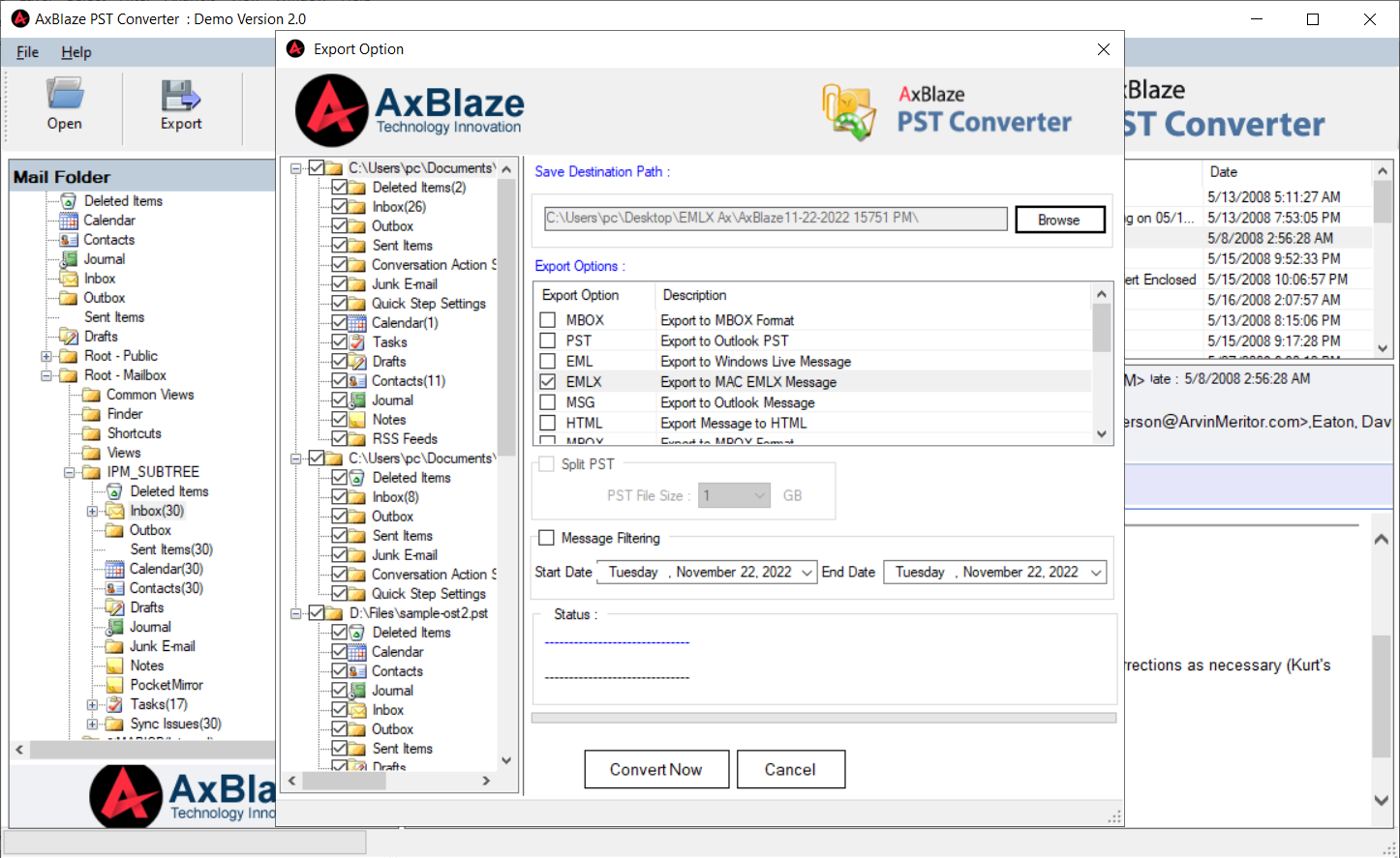 PST to EMLX Export Option