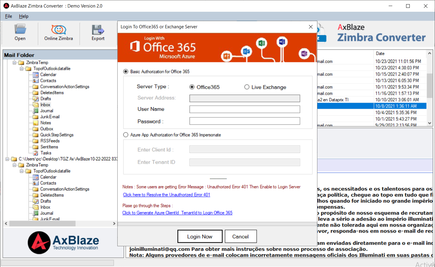TGZ to Office 365 Migration