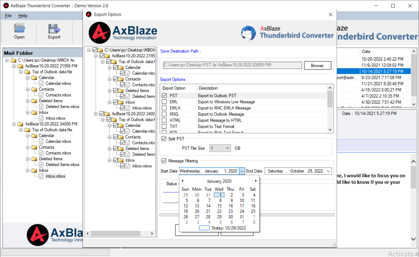 Thunderbird MBOX Message Filtering